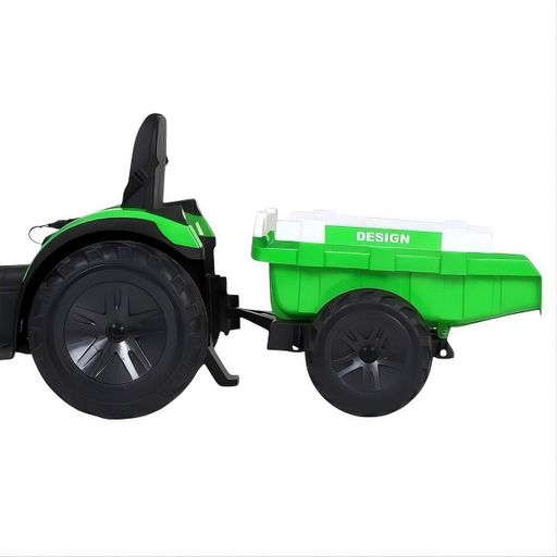 Детский электроктрактор Bambi Racer M 4847EBLR-5 (24V) с прицепом — 2×35W, EVA колёса, кожаное сиденье, пульт 2.4G, зелёный (2075714)