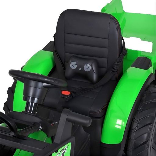 Детский электроктрактор Bambi Racer M 4847EBLR-5 (24V) с прицепом — 2×35W, EVA колёса, кожаное сиденье, пульт 2.4G, зелёный (2075714)