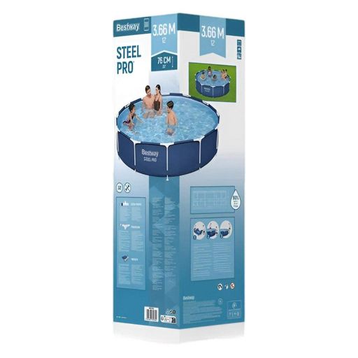 Круглий каркасний басейн Bestway 56706 з армованою ПВХ-чашею, 366×76 см, 6469 л (2075856)