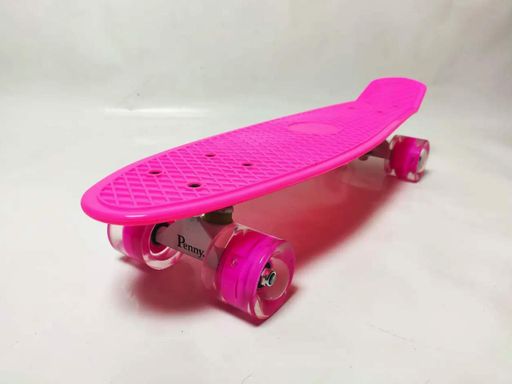 Скейт Пенні Борд з колесами які світяться. Penny Board Maraton з декою 55 см. Рожевий (2075892)