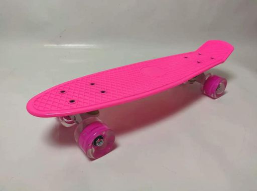 Скейт Пенни Борд со светящимися колёсами. Penny Board Maraton с декой 55 см. Розовый (2075900)
