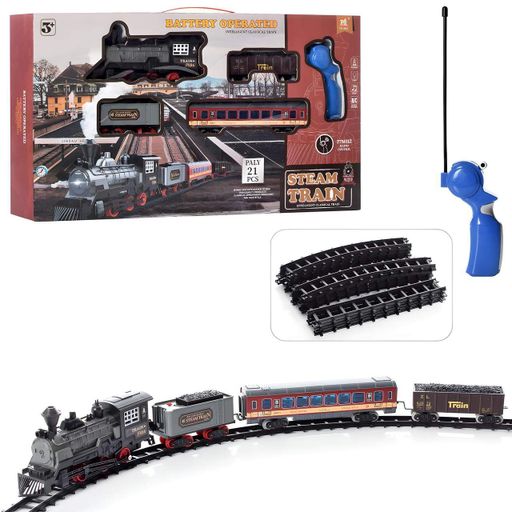 Детская железная дорога Steam Train со звуком, светом и ручкой управления на 21 деталь (2216-3) (2076076)