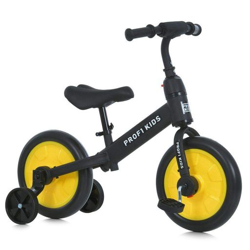 Беговел-велосипед MBB 1012-4 для детей PROFI KIDS 12 дюймов, колёса EVA, эксцентрик, черно-желтый (2076144)
