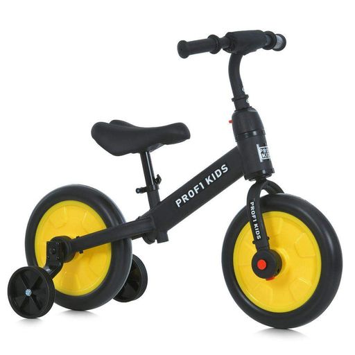 Беговел-велосипед MBB 1012-4 для детей PROFI KIDS 12 дюймов, колёса EVA, эксцентрик, черно-желтый (2076144)