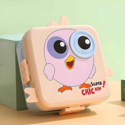 Герметичний дитячий ланч-бокс «Chicken» 1590 мл Рожевий (2076445)