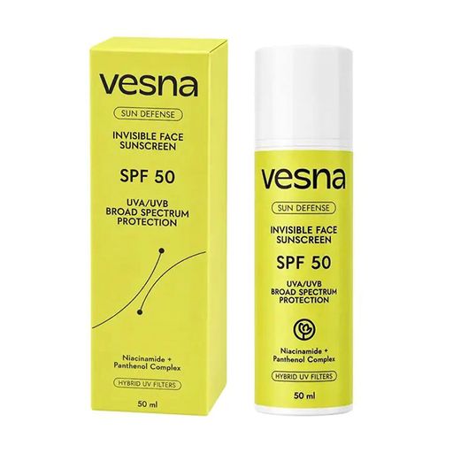 Невидимый солнцезащитный крем для лица Vesna Sun Defense Invisible Face Sunscreen, SPF 50, 50 мл