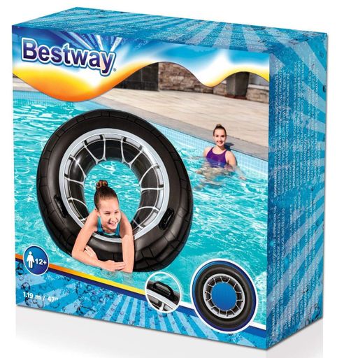 Надувной круг Bestway Шина ПВХ 119 см с ручками черный (36102) (2076528)