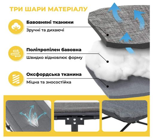 Розкладне ліжко шезлонг WCG CC-S08 + матрац і подушка (2076997)