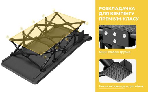 Розкладне ліжко шезлонг WCG CC-S08 + матрац і подушка (2076997)
