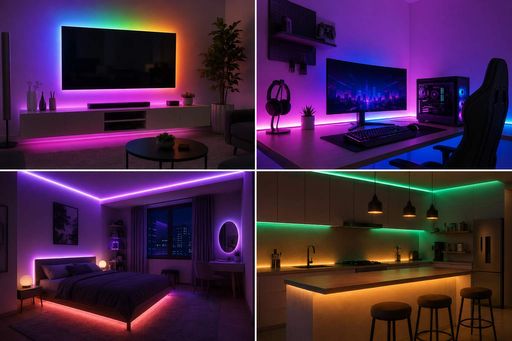 Гнучка світлодіодна стрічка RGB USB 10м / Стрічка з пультом для підсвічування телевізора, монітора, меблів / LED стрічка від павербанку Hengda (2077268)