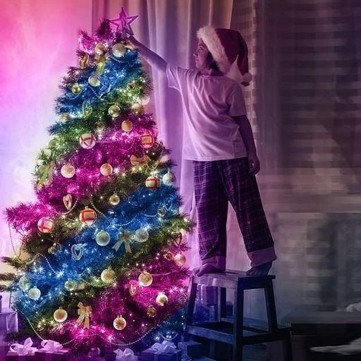 Світлодіодна розумна гірлянда Smart LED 20м IP65 з Bluetooth для ялинки від USB 20м Maxland (2077518)