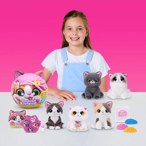 Інтерактивний ігровий набір-сюрприз Грайливі кошенята Pets & Robo Alive S2 9568, 10 різних звуків (2077551)
