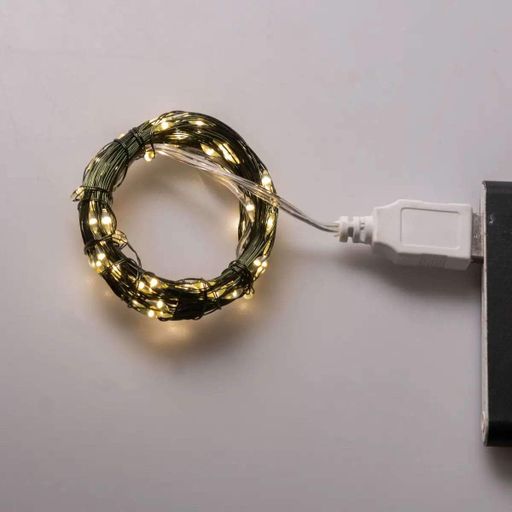 Гірлянда роса 10 метрів USB на 100 led світлодіодів крапля на зеленому дроті USB100L10MGY Garlando (2077720)