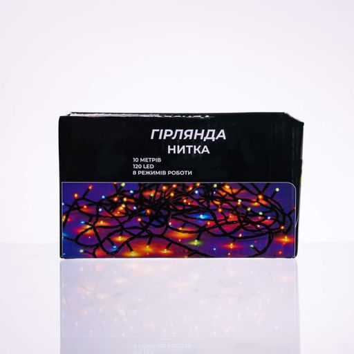 Новорічна гірлянда кімнатна нитка 10 м 120 LED кімнатна гірлянда білий провід Жовте світло W120LED10MWY Garlando (2078978)
