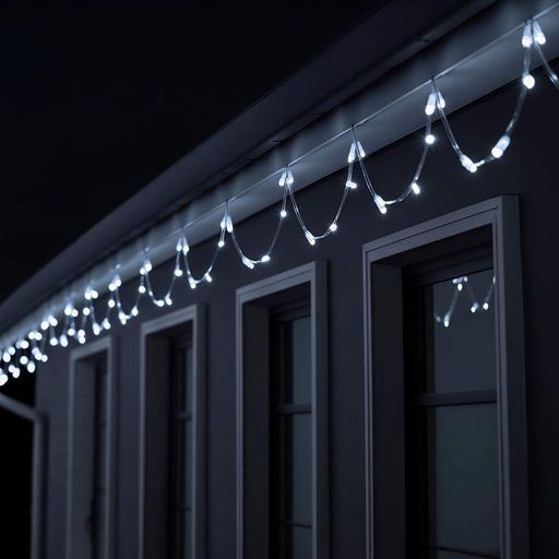 Новорічна гірлянда кімнатна нитка 18 м 180 LED білий провід Білий W180LED18MWW Garlando (2078979)