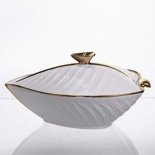 Супниця 800 (мл) каструля 26×18×14 (см) з кришкою Білий з золотом XL-4074AG Yiwu (2079102)