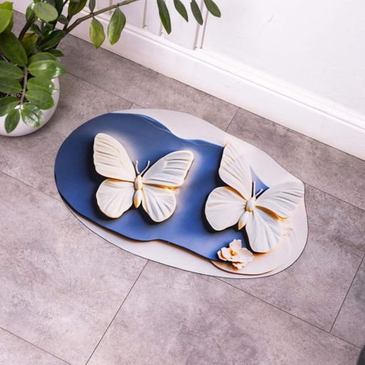 Килимок для ванної кімнати з 3D-ефектом Hover Bloom 58*38 см діатомітовий Синій HP-42-36 Jiamat (2080349)