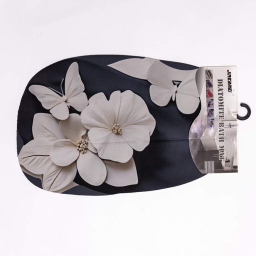 Килимок для ванної кімнати з 3D-ефектом Petal Relief 58*38 см діатомітовий Чорний HP-42-38 Jiamat (2080351)