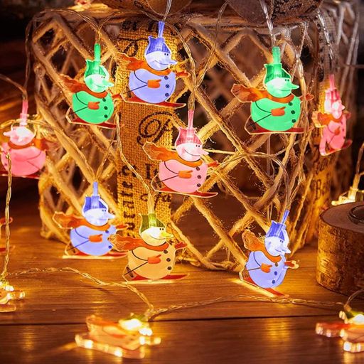 Гірлянда Штора від USB, 2м, 10LED, Сніговики, Різнокольоровий (2080618)