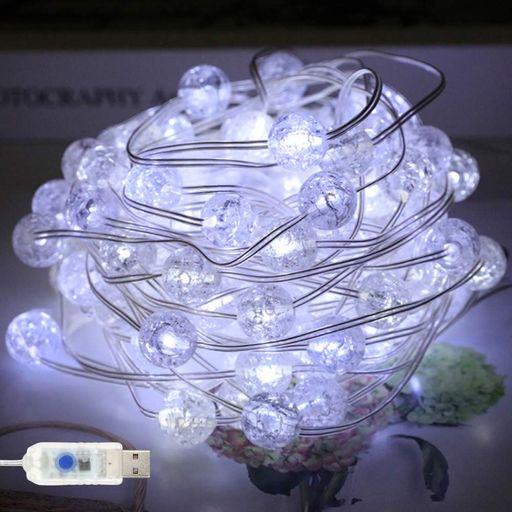 Гірлянда Лампочки від USB, 2,5м, 20LED, Холодний білий (2080802)
