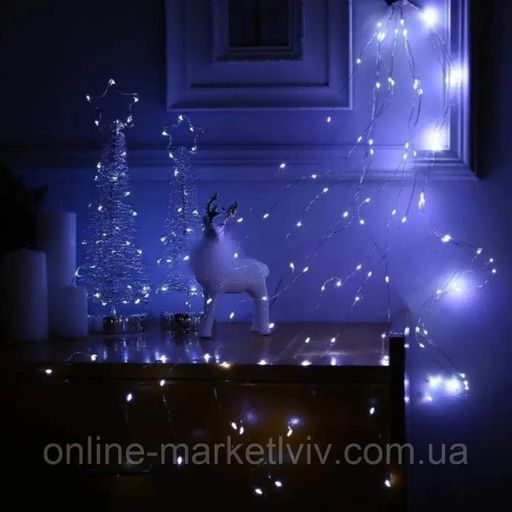 Гірлянда Кінський хвіст від мережі, 2,5 м, 20 ниток, 500 LED, Холодний білий (2080803)