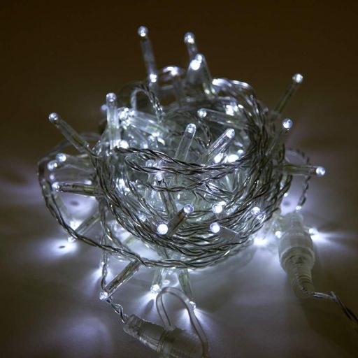Гірлянда "Нитка" 9м 100LED, від мережі, на білому дроті RD-7139, Холодний білий (2080919)