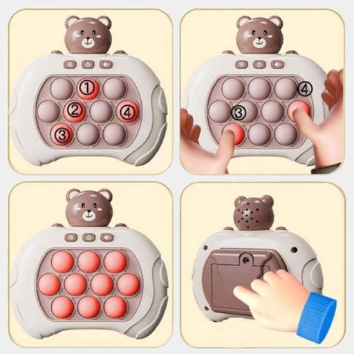 Антистрес іграшка "Ведмедик" поп іт, Pop it PRO Bear, Коричневий, на батарейках (2080991)