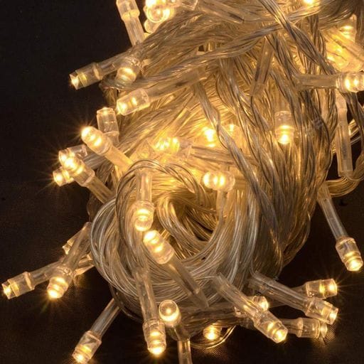 Гірлянда "Нитка" 9м 100LED, від мережі, на білому дроті, RD-7140, Теплий білий (2081066)