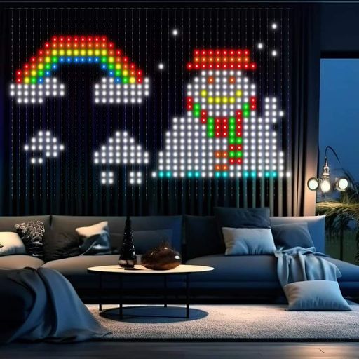 Смарт гірлянда Штора від USB, 2х2м, 400 LED, з пультом, Різнокольорова (2081105)