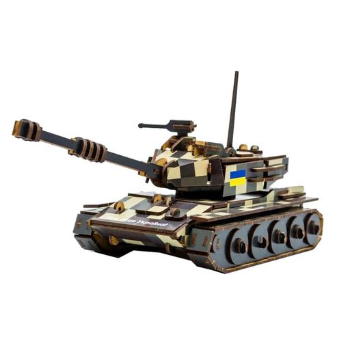 Дерев'яний 3D конструктор Танк 162-0074, 162 деталі PuzzleOK (2081177)