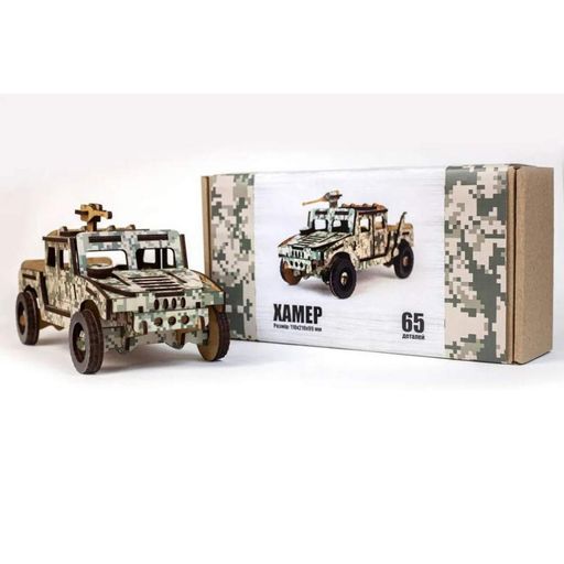 Дерев'яний 3D конструктор Хамер 65-00743, 65 деталей PuzzleOK (2081178)