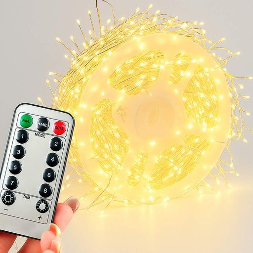 Гирлянда от сети, Мишура, 30м, + пульт, XMAS, Теплий белий (2081403)
