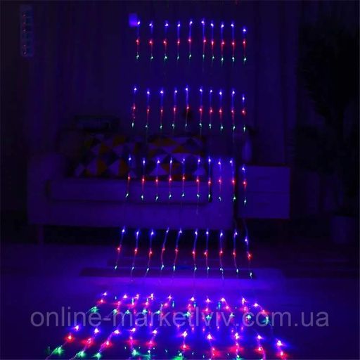 Гірлянда Водоспад, від мережі, 3х1,5 м, 240 LED, Мультиколір (2081485)