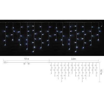 Гірлянда Delux ICICLE С 75LED 2х0.7 м білий/прозорий IP20 (90017983) (2081502)