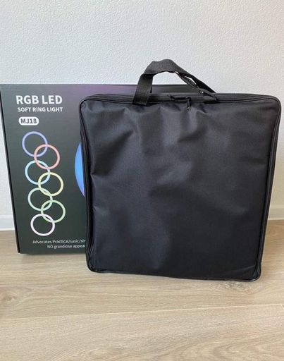 Світлодіодна кільцева лампа для селфі 45 см / Світлодіодна лампа RGB з пультом + сумка (MJ18) (2081637)