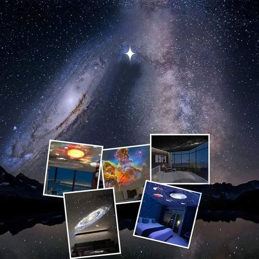 Проектор зоряного неба з обертанням на 360°, 19 картриджів, від USB, Білий (2081638)