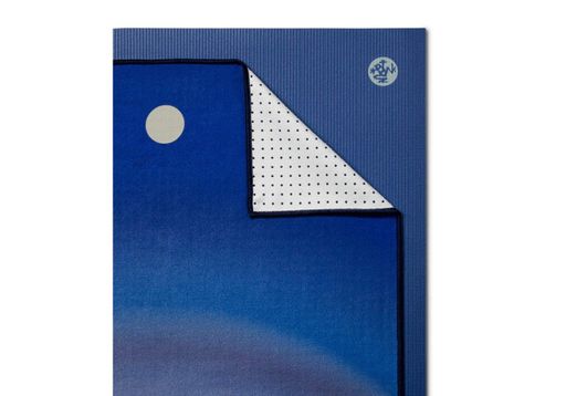 Рушник для йоги Manduka Yogitoes Halo 180x61 см Синьо-білий (23759) (2082481)