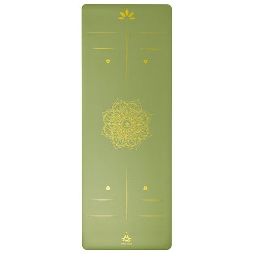 Килимок для йоги Rao Vimal Gold Mandala OM 185x68x0.4 см Оливково-зелений (23371) (2082495)