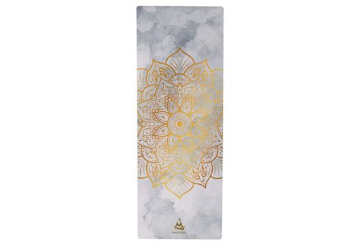 Килимок для йоги Rao Sitara Travel Golden Mandala 183x68x0.1 см Сірий (23210) (2082520)