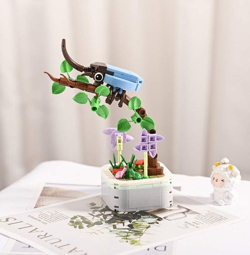 Конструктор інтер'єрний No Brand Bonsai Жук-Носоріг 188 деталей Різнокольоровий (2104619342) (2082938)