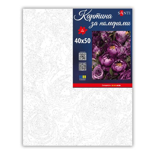 Картина за номерами Santi Чарівні півонії 40x50 см Різнокольоровий (955775) (2083625)