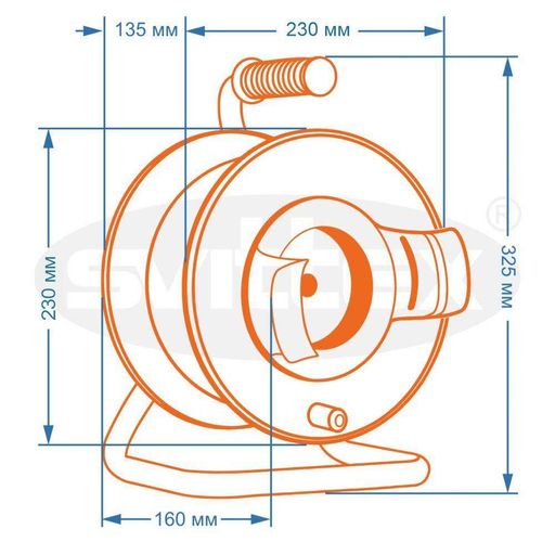 Подовжувач на котушці Svittex 2х1,5 мм² 3680Вт 25 м Помаранчевий (SV-2040) (2083654)