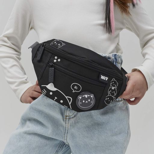 Сумка на пояс YES SP-36 Black Cat 26x12x6 см Чорний (550553) (2084073)