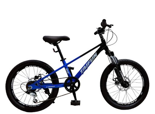 Дитячий спортивний велосипед Corso Taifun TF-265 20" Shimano 7 швидкостей Чорно-синій (194573) (2084250)