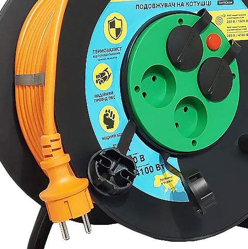 Подовжувач на котушці Svittex 2х2,5 мм² 4100Вт 25 м Помаранчевий (SV-018-O-IP44) (2084517)