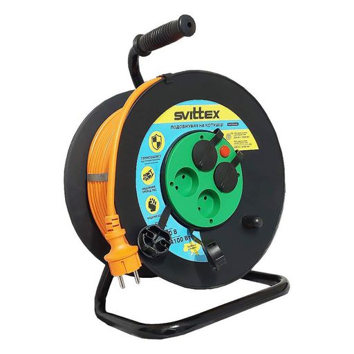 Подовжувач на котушці Svittex 2х2,5 мм² 4100Вт 25 м Помаранчевий (SV-018-O-IP44) (2084517)