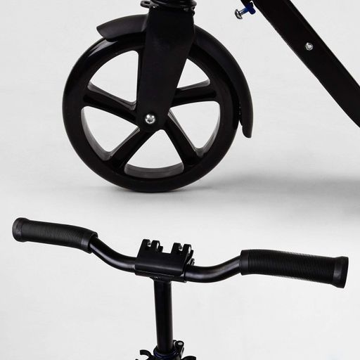 Двоколісний самокат амортизатор складаний Best Scooter PU колеса 100 кг Black and blue (103471) (2084545)