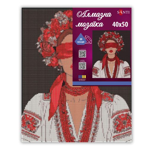 Алмазна мозаїка на підрамнику Santi Українська муза 40x50 см Різнокольоровий (956066) (2084695)