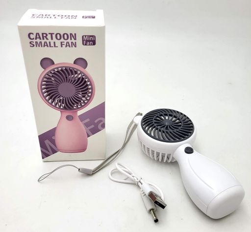 Вентилятор акумуляторний міні з ручкою USB діаметр 6см висота 13см Handy Mini Fan JX-998 білий (2085105)