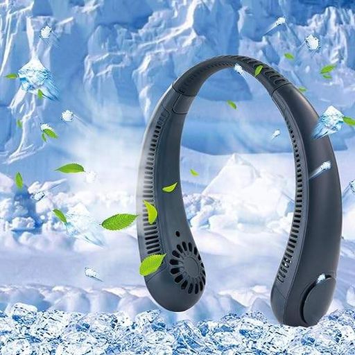 Вентилятор на шею аккумуляторный безлопастной трехскоростной 5W UKC 6504 черный (2085115)